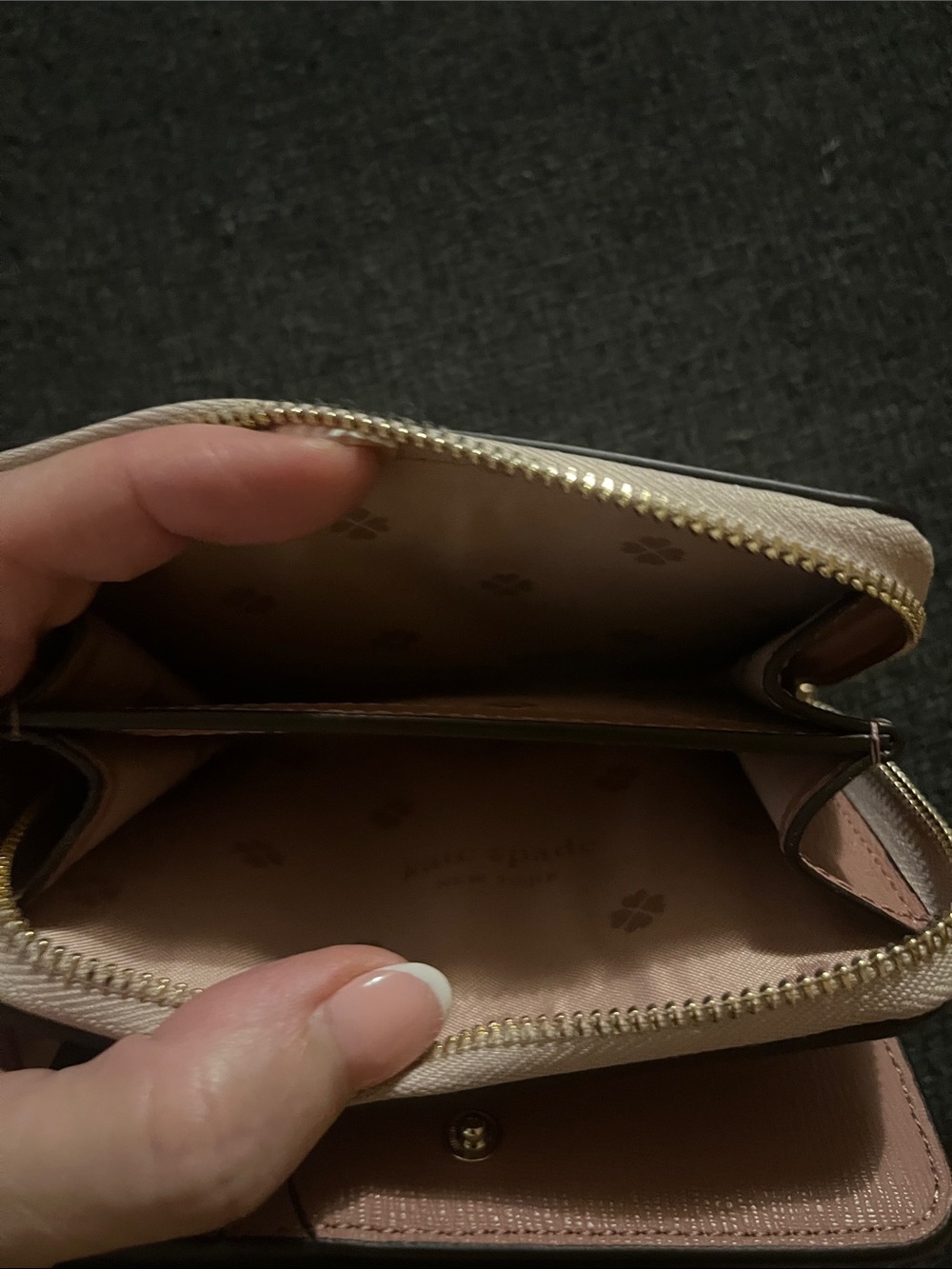 kate spade Two-Tone Zip Wallet - Blush & Black - Picture 5 of 14
